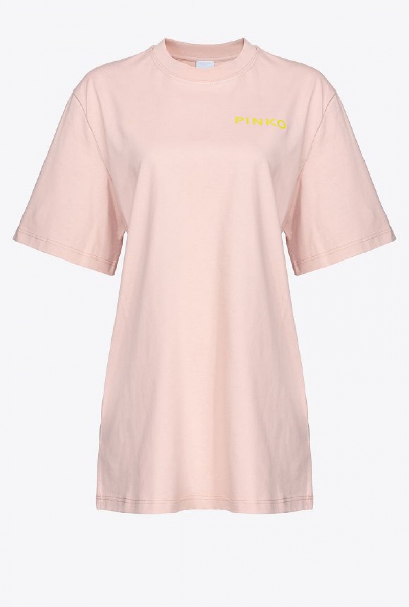 Pinko Oversized Lady T-shirt Světle Růžové | SN-PKO33254