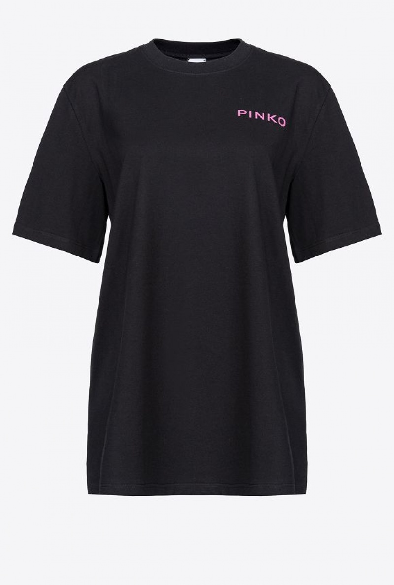 Pinko Oversized Lady T-shirt Černé | SN-PKO33286