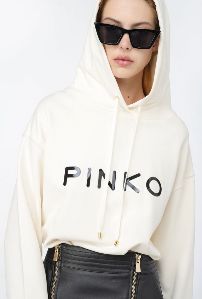 Pinko Pinko-print Sweatshirt Růžové Bílé | SN-PKO33421