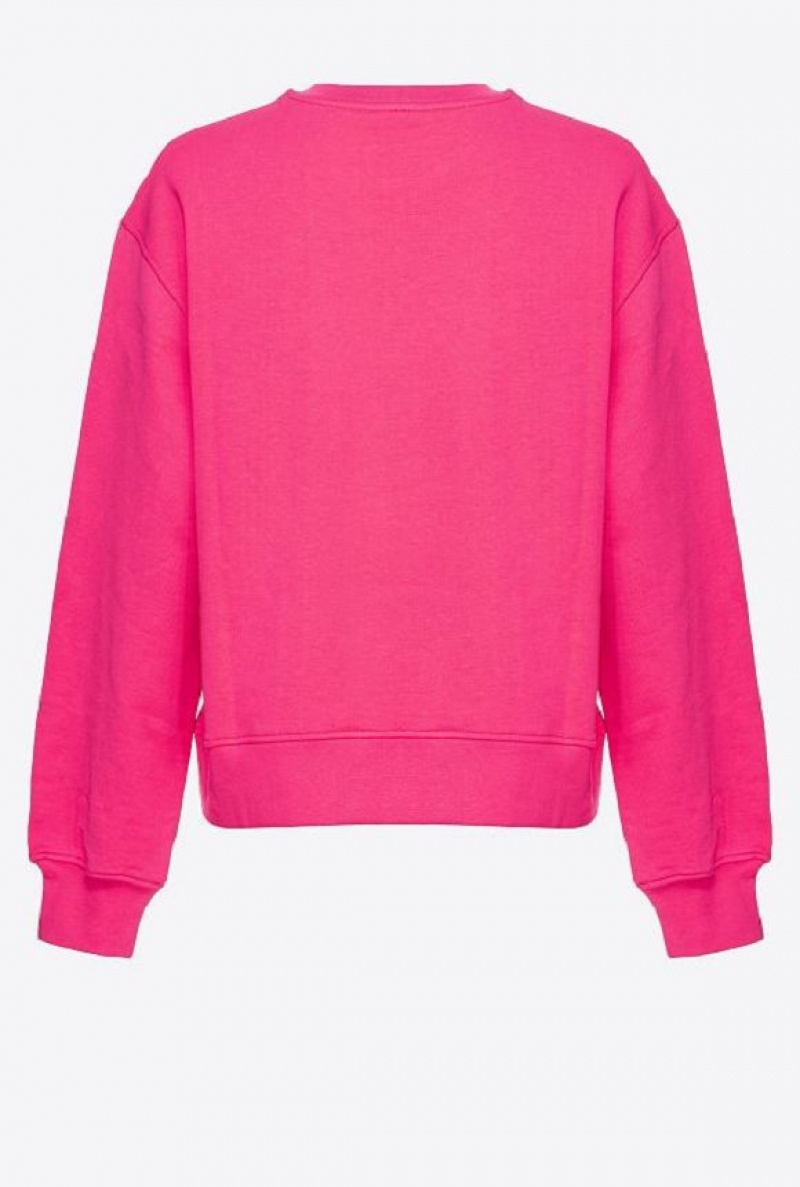 Pinko Pinko-print Sweatshirt Růžové | SN-PKO33521