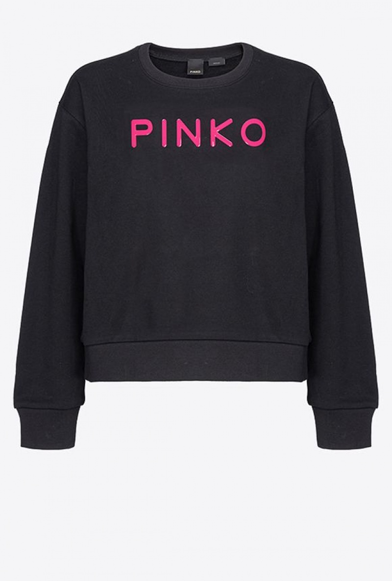 Pinko Pinko-print Sweatshirt Černé | SN-PKO33449