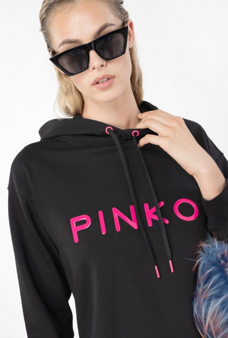 Pinko Pinko-print Sweatshirt Černé | SN-PKO33497