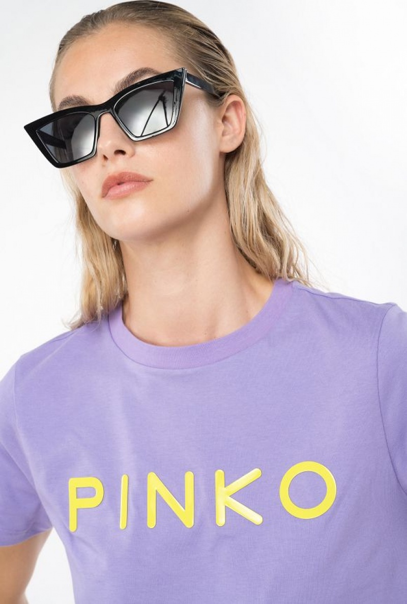 Pinko Pinko-print T-shirt Fialové | SN-PKO33344