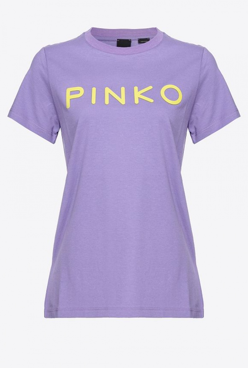 Pinko Pinko-print T-shirt Fialové | SN-PKO33344