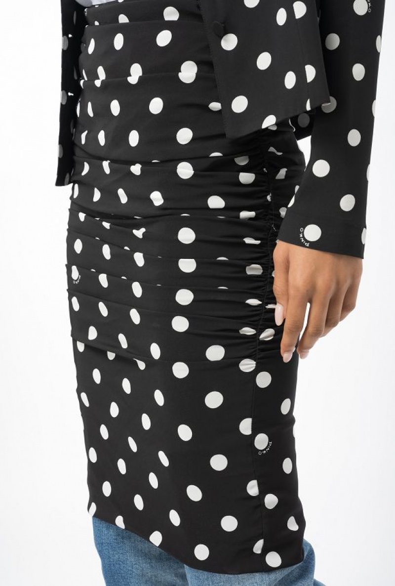 Pinko Polka-dot Calf-length Skirt Černé Bílé | SN-PKO34088