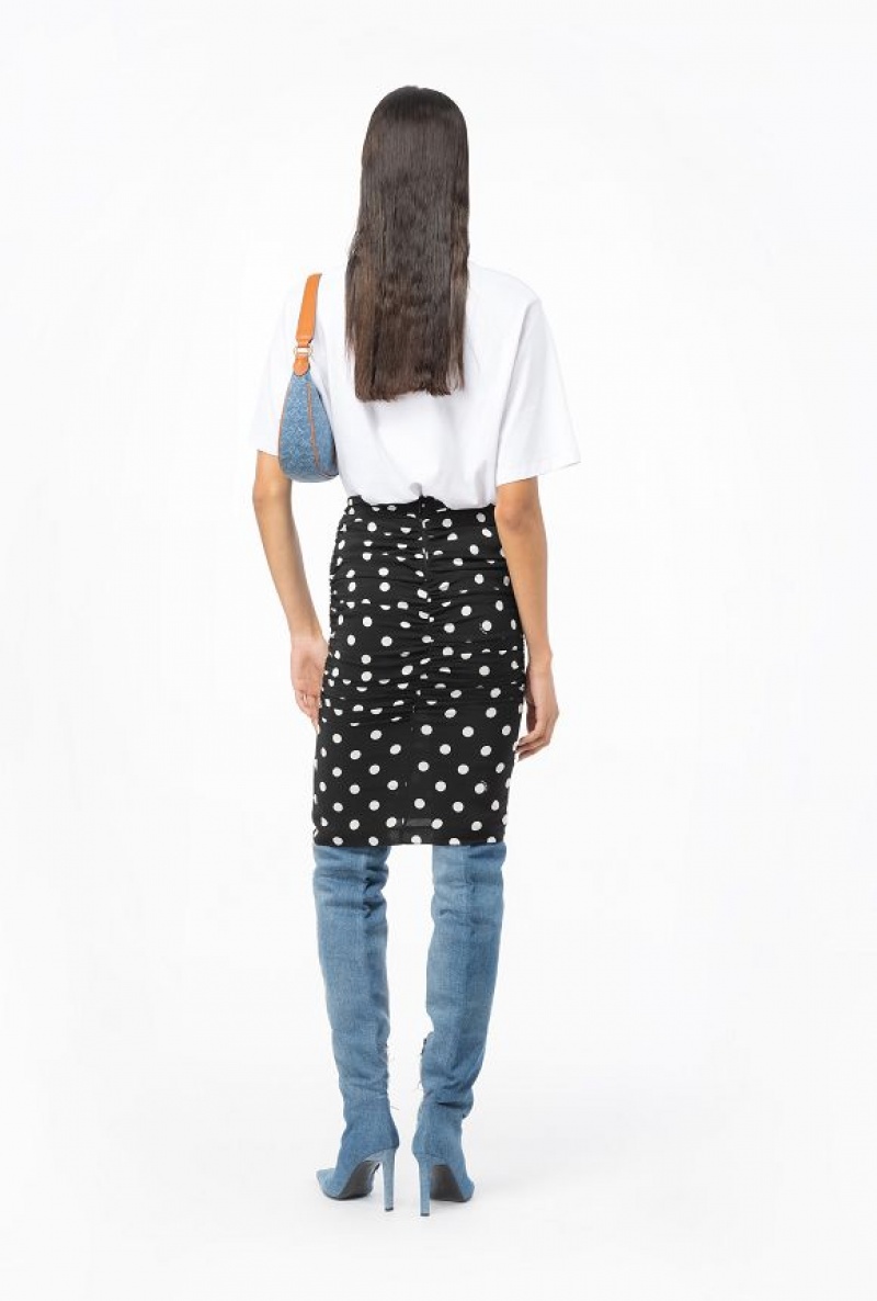 Pinko Polka-dot Calf-length Skirt Černé Bílé | SN-PKO34088