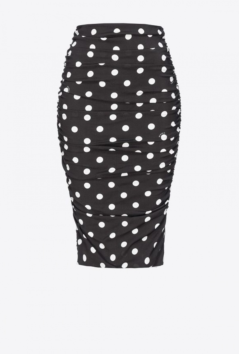 Pinko Polka-dot Calf-length Skirt Černé Bílé | SN-PKO34088