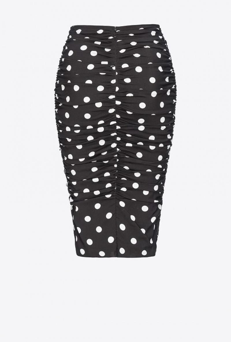 Pinko Polka-dot Calf-length Skirt Černé Bílé | SN-PKO34088