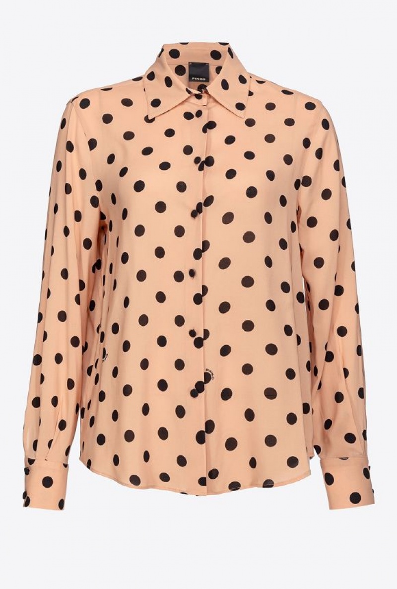 Pinko Polka-dot Shirt Béžový Černé | SN-PKO33172