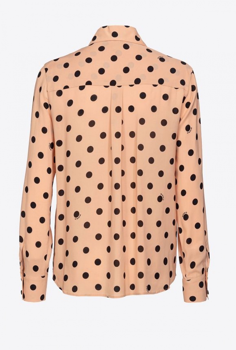 Pinko Polka-dot Shirt Béžový Černé | SN-PKO33172