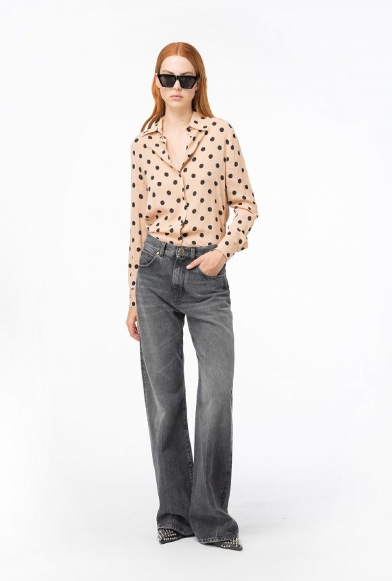 Pinko Polka-dot Shirt Béžový Černé | SN-PKO33172