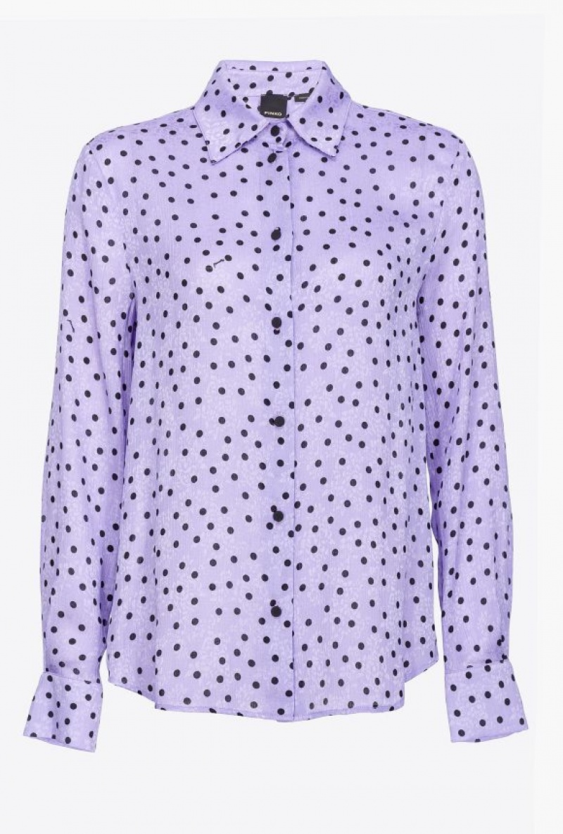 Pinko Polka-dot Shirt Fialové | SN-PKO33158