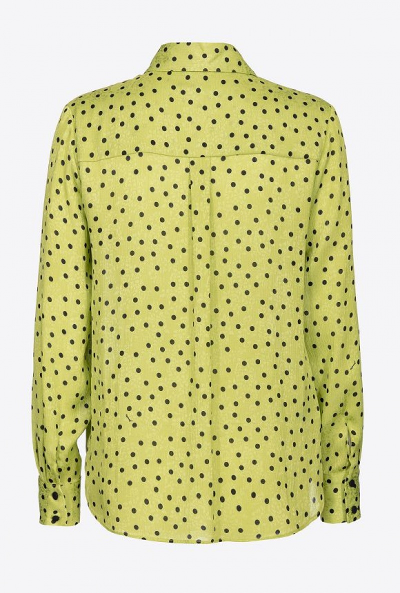 Pinko Polka-dot Shirt Zelene Černé | SN-PKO33157