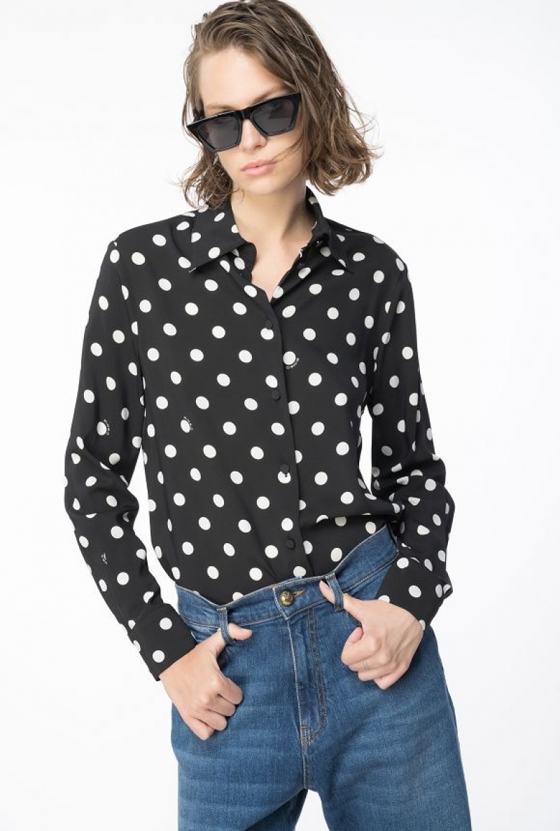 Pinko Polka-dot Shirt Černé Bílé | SN-PKO33178