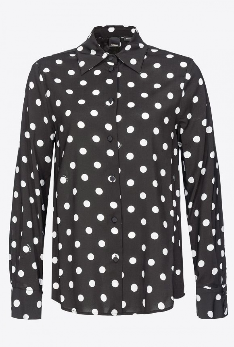 Pinko Polka-dot Shirt Černé Bílé | SN-PKO33178