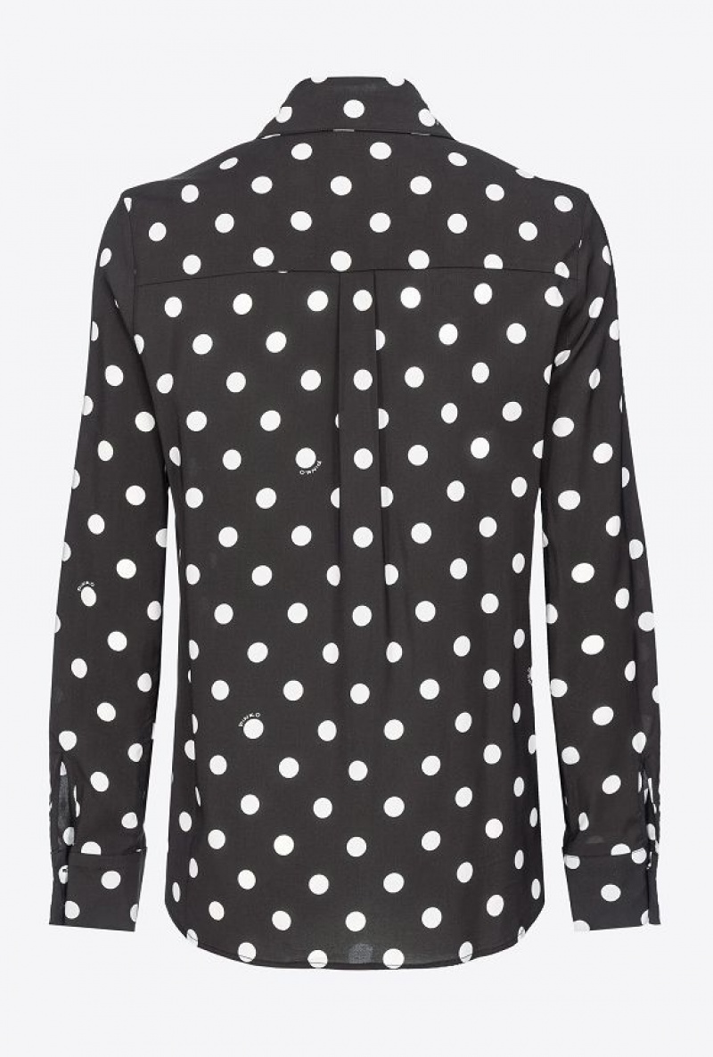 Pinko Polka-dot Shirt Černé Bílé | SN-PKO33178