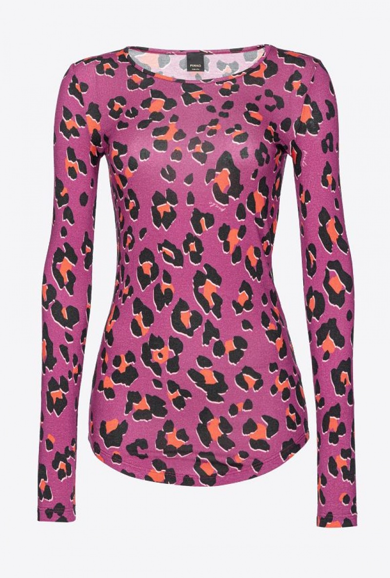 Pinko Psychedelic Animal-print Svetrové Oranžové Černé | SN-PKO33300