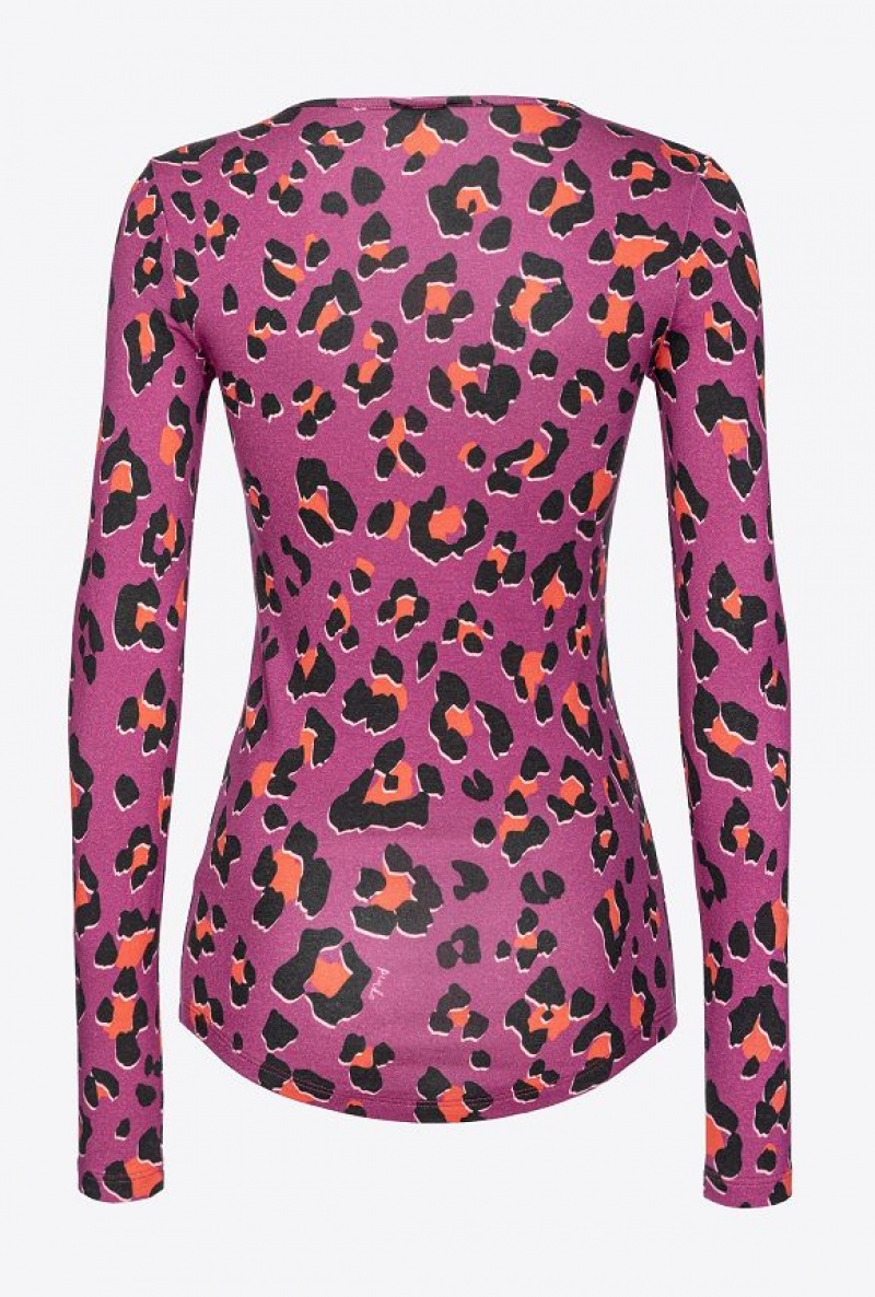 Pinko Psychedelic Animal-print Svetrové Oranžové Černé | SN-PKO33300