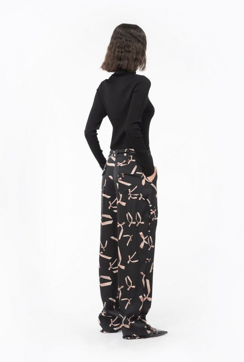 Pinko Reimagine Silk-blend Turtleneck Svetrové By Patrick Mcdowell Černé | SN-PKO33405