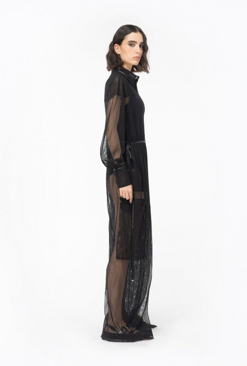 Pinko Reimagine Tulle Cargo Jumpsuit By Patrick Mcdowell Černé | SN-PKO32974