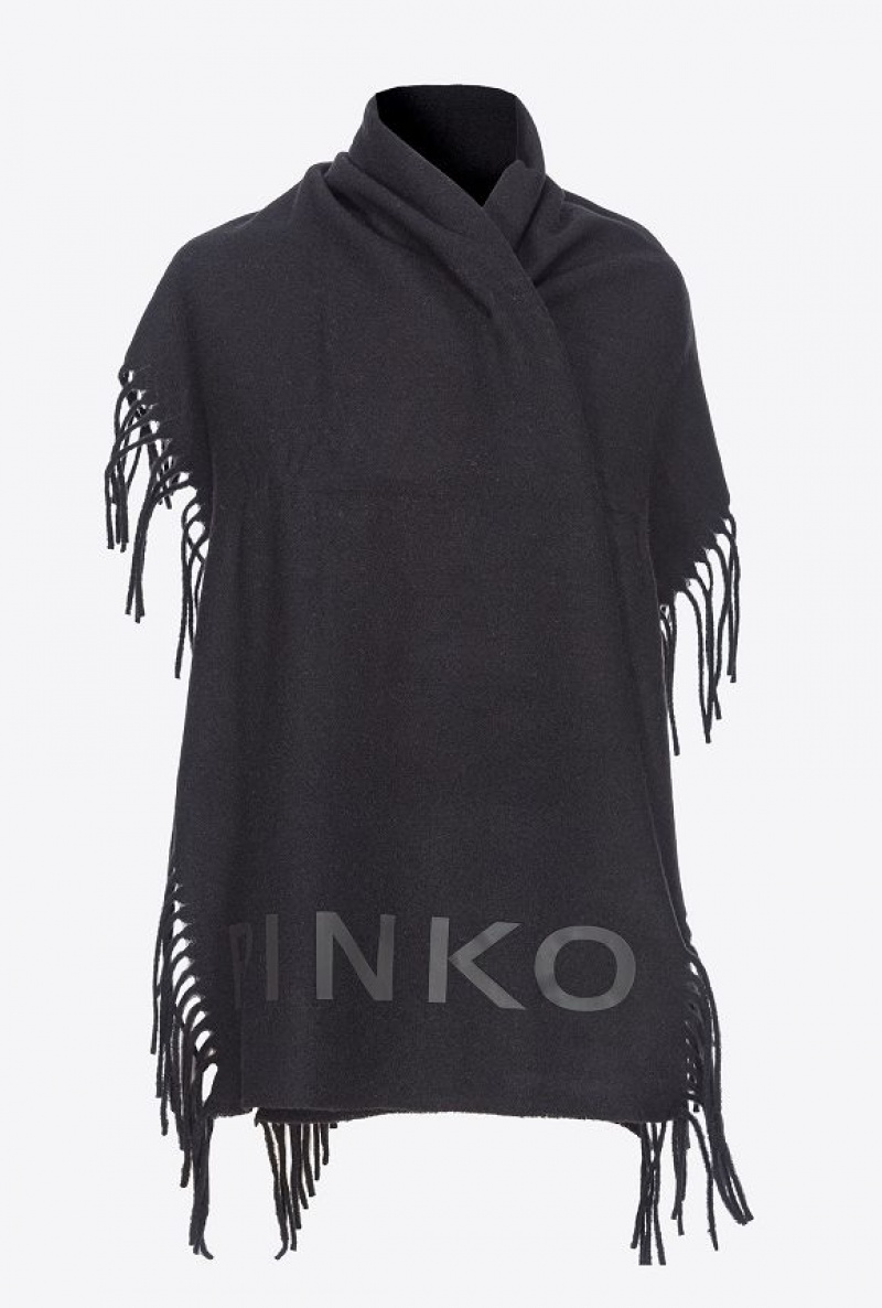 Pinko Scarf With Fringing Černé | SN-PKO34396