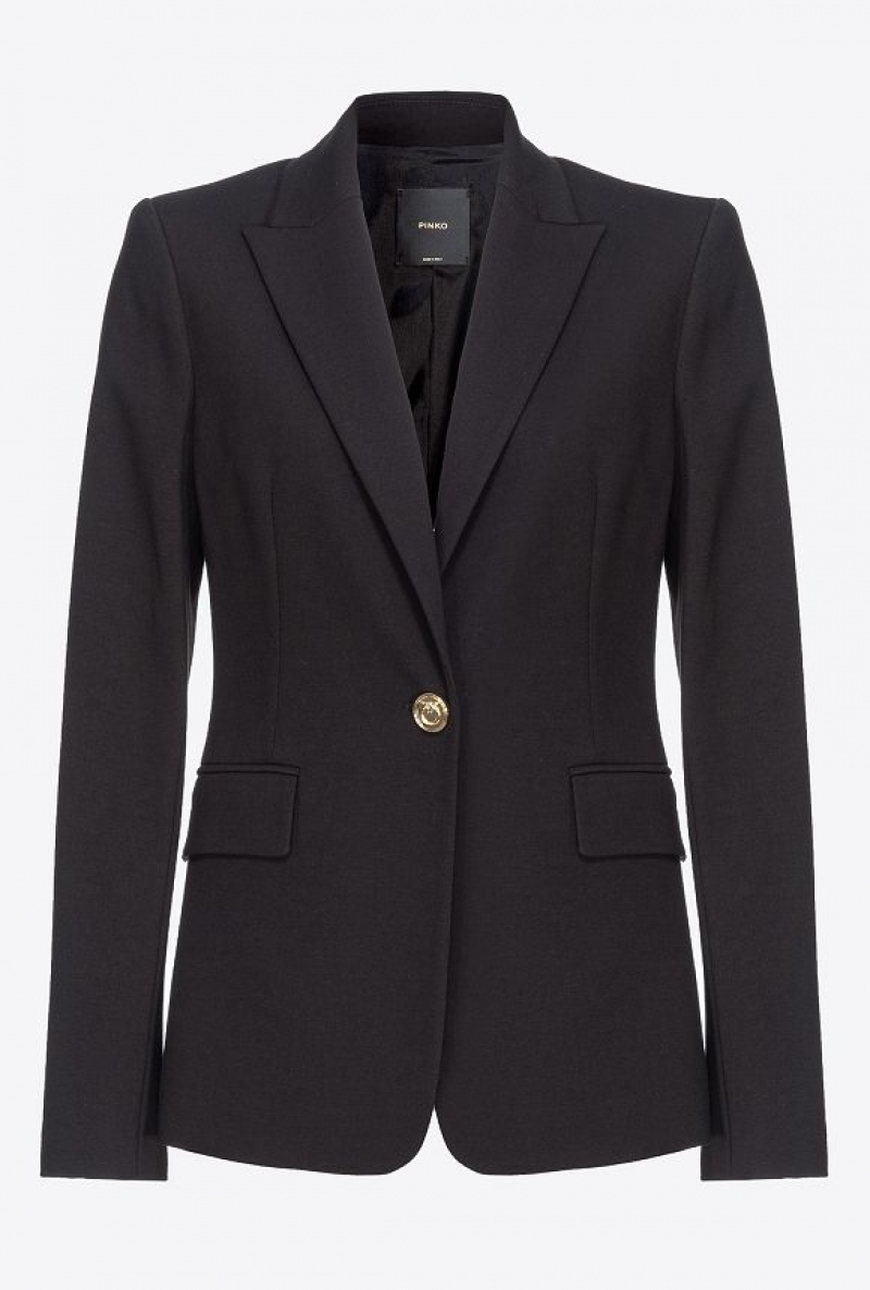 Pinko Single-breasted Blazer Černé | SN-PKO33925