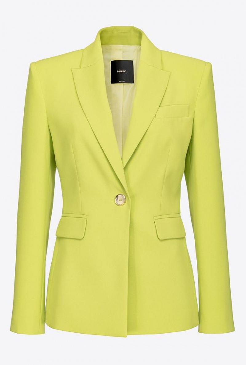 Pinko Single-breasted Stretch Blazer Světle Zelene Žluté | SN-PKO33951