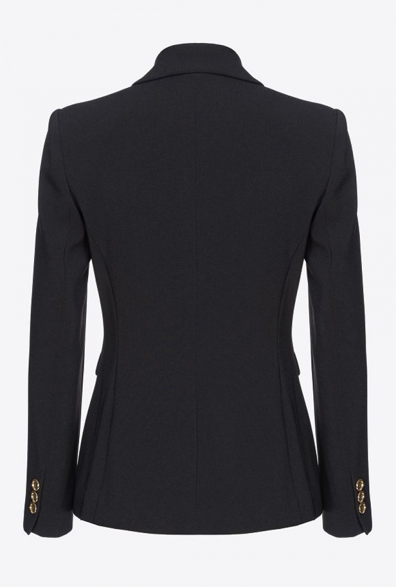 Pinko Single-breasted Stretch Blazer Černé | SN-PKO33943