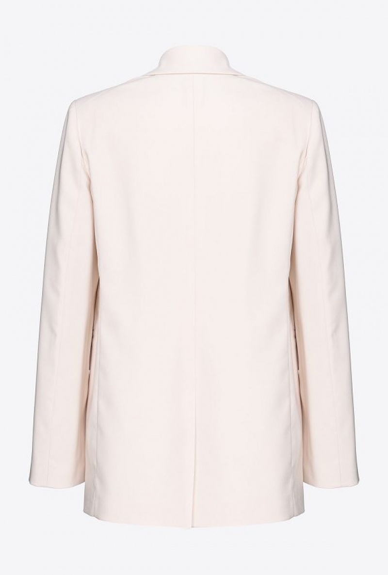 Pinko Single-breasted Stretch CrêPe Blazer Bílé | SN-PKO33891