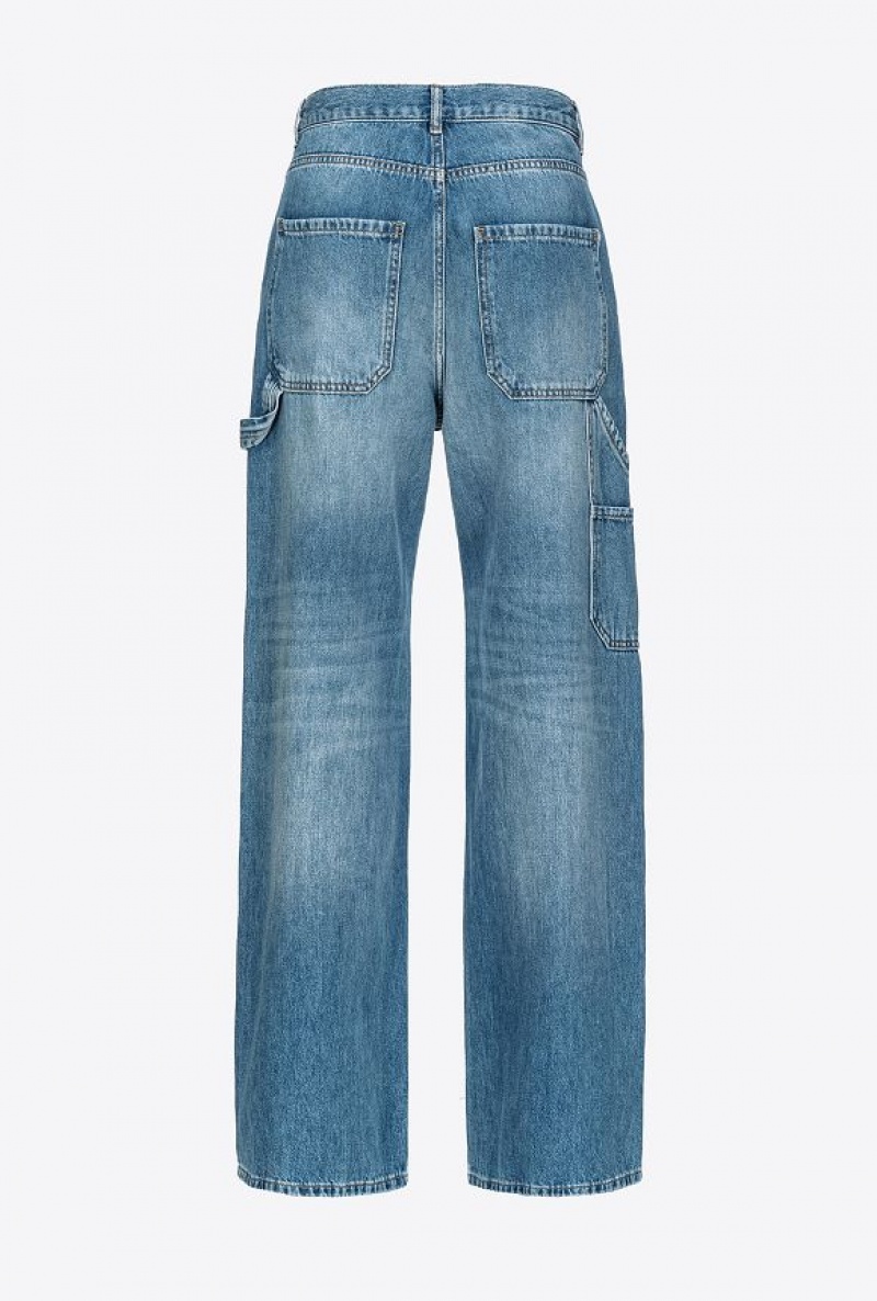 Pinko Slouchy Široké-leg Jeans Světle Blankyt Světle Modré | SN-PKO34031