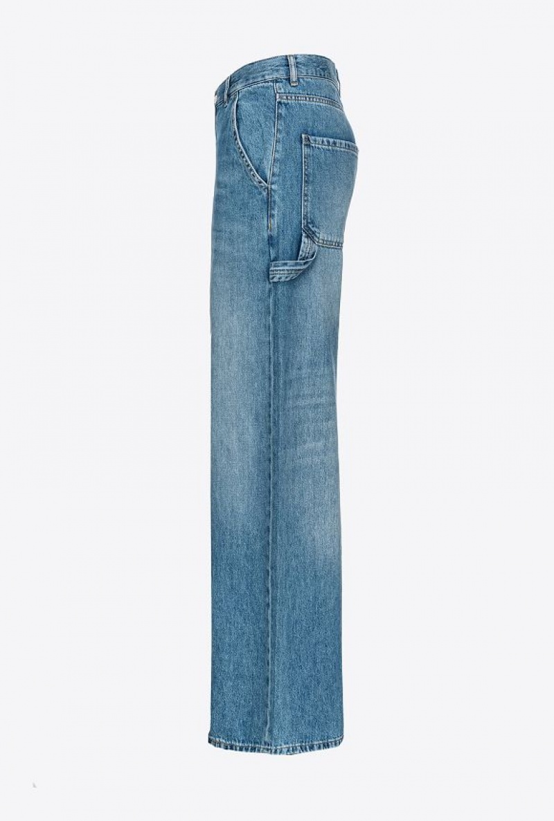 Pinko Slouchy Široké-leg Jeans Světle Blankyt Světle Modré | SN-PKO34031