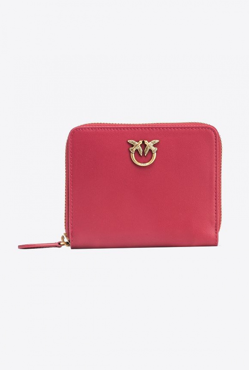 Pinko Square Læder Zip-around Purse Zlaté | SN-PKO34337