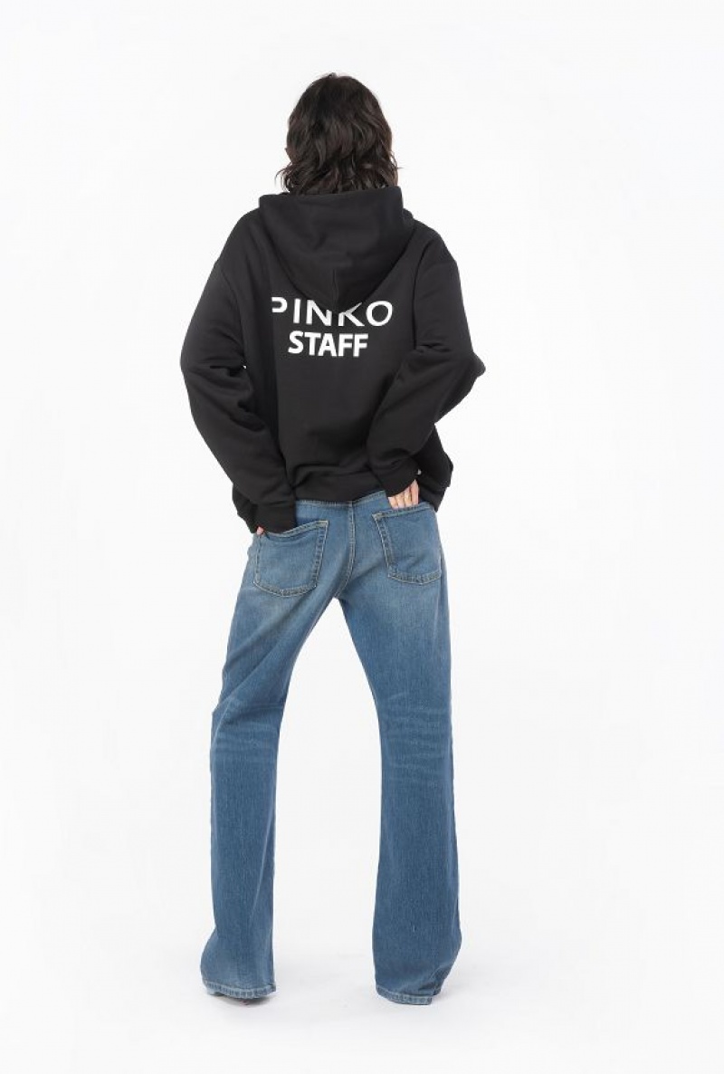 Pinko Staff Zipped Sweatshirt Černé Bílé | SN-PKO33480