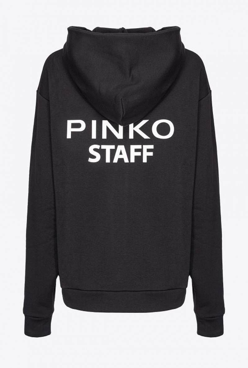 Pinko Staff Zipped Sweatshirt Černé Bílé | SN-PKO33480