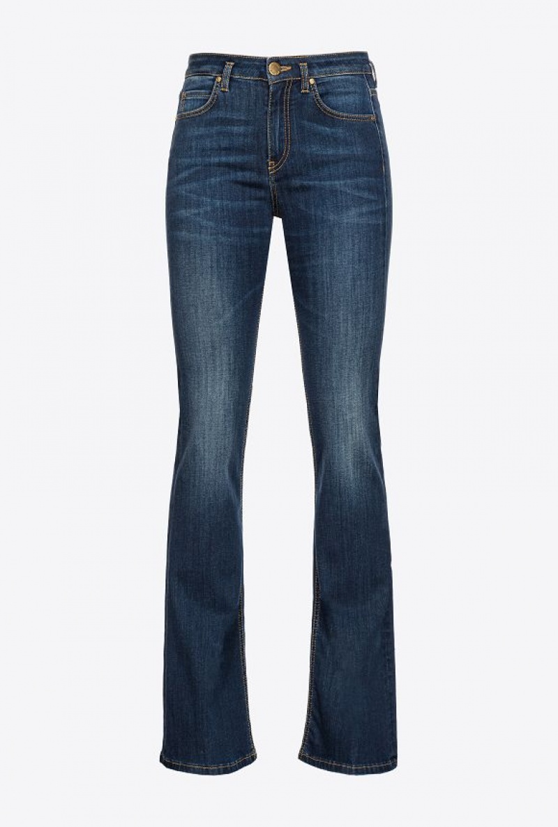 Pinko Stretch Denim Bell-bottom Jeans Tmavě Blankyt Světle Modré | SN-PKO34018