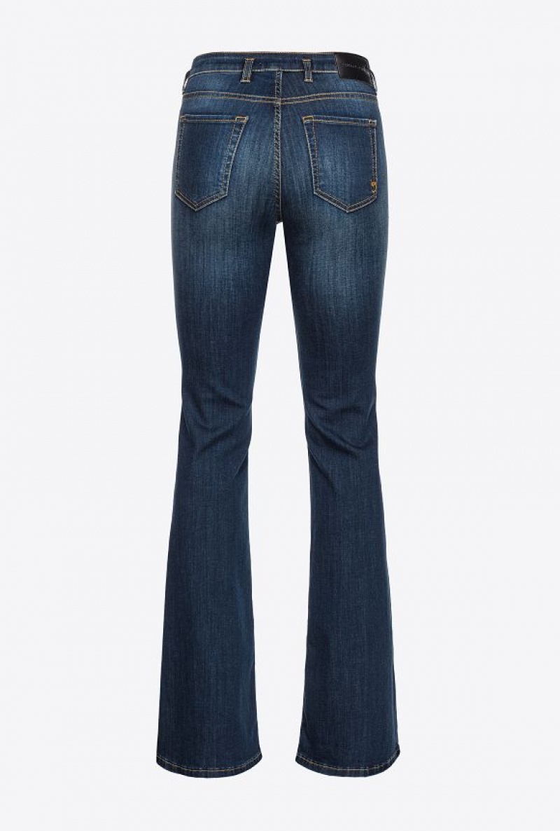 Pinko Stretch Denim Bell-bottom Jeans Tmavě Blankyt Světle Modré | SN-PKO34018