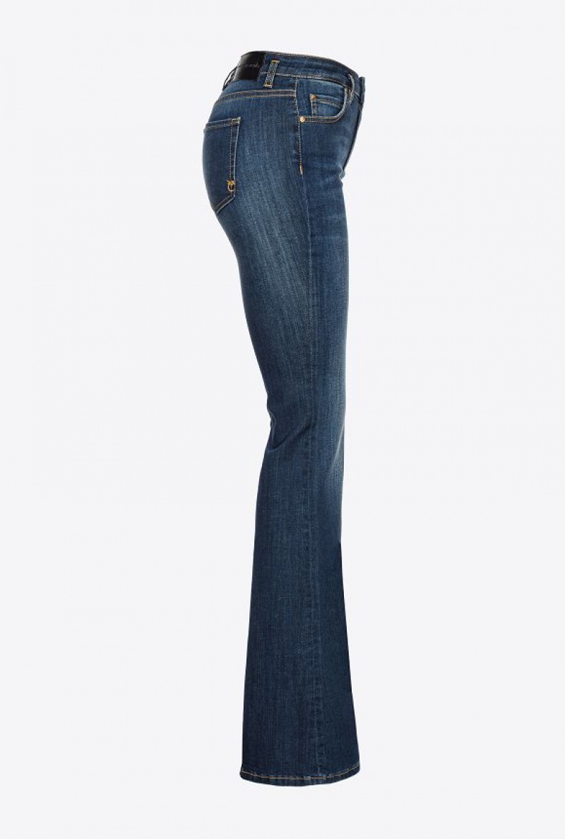 Pinko Stretch Denim Bell-bottom Jeans Tmavě Blankyt Světle Modré | SN-PKO34018