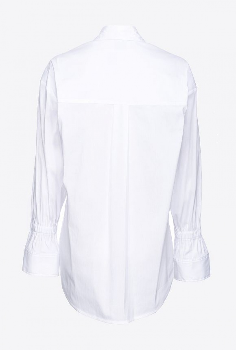 Pinko Stretch Poplin Shirt Bílé | SN-PKO33170