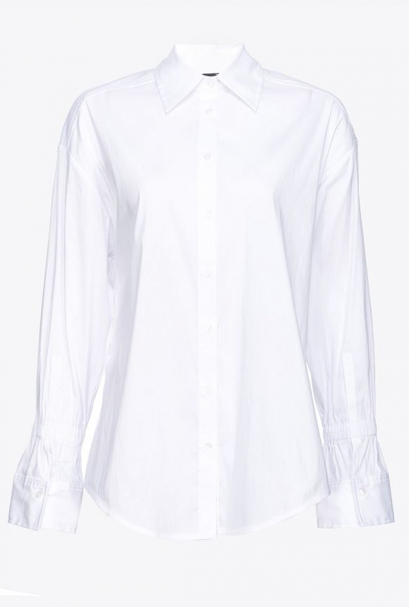 Pinko Stretch Poplin Shirt Bílé | SN-PKO33170