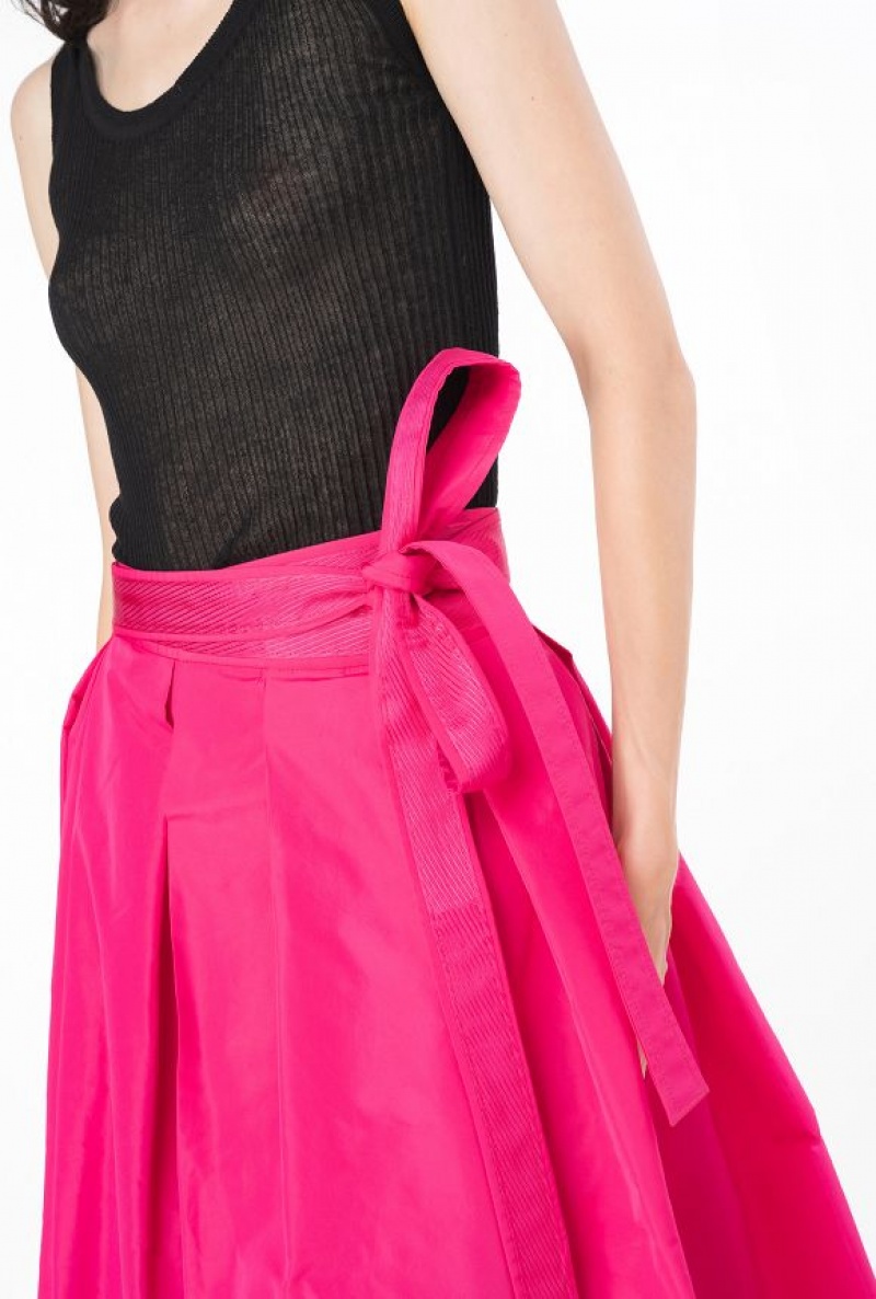 Pinko Taffeta Maxi-skirt Růžové | SN-PKO34093