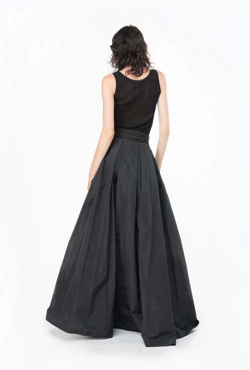 Pinko Taffeta Maxi-skirt Černé | SN-PKO34092