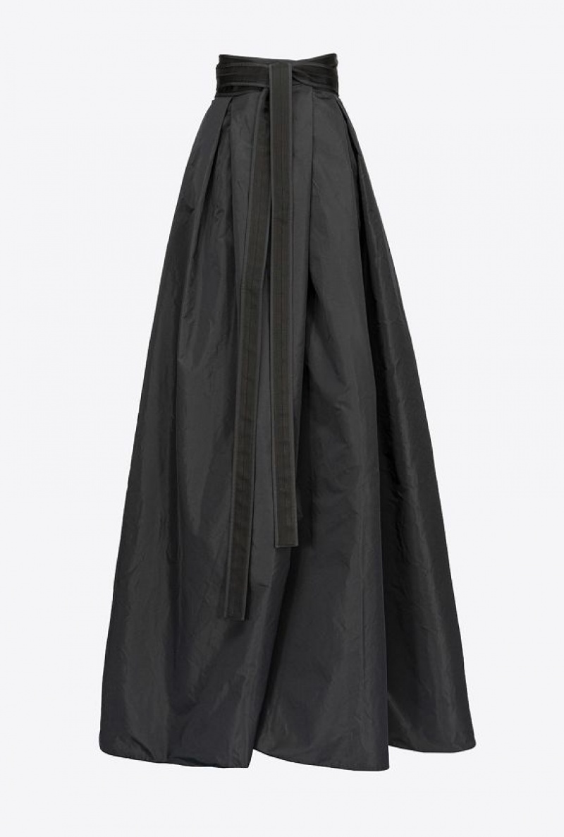 Pinko Taffeta Maxi-skirt Černé | SN-PKO34092