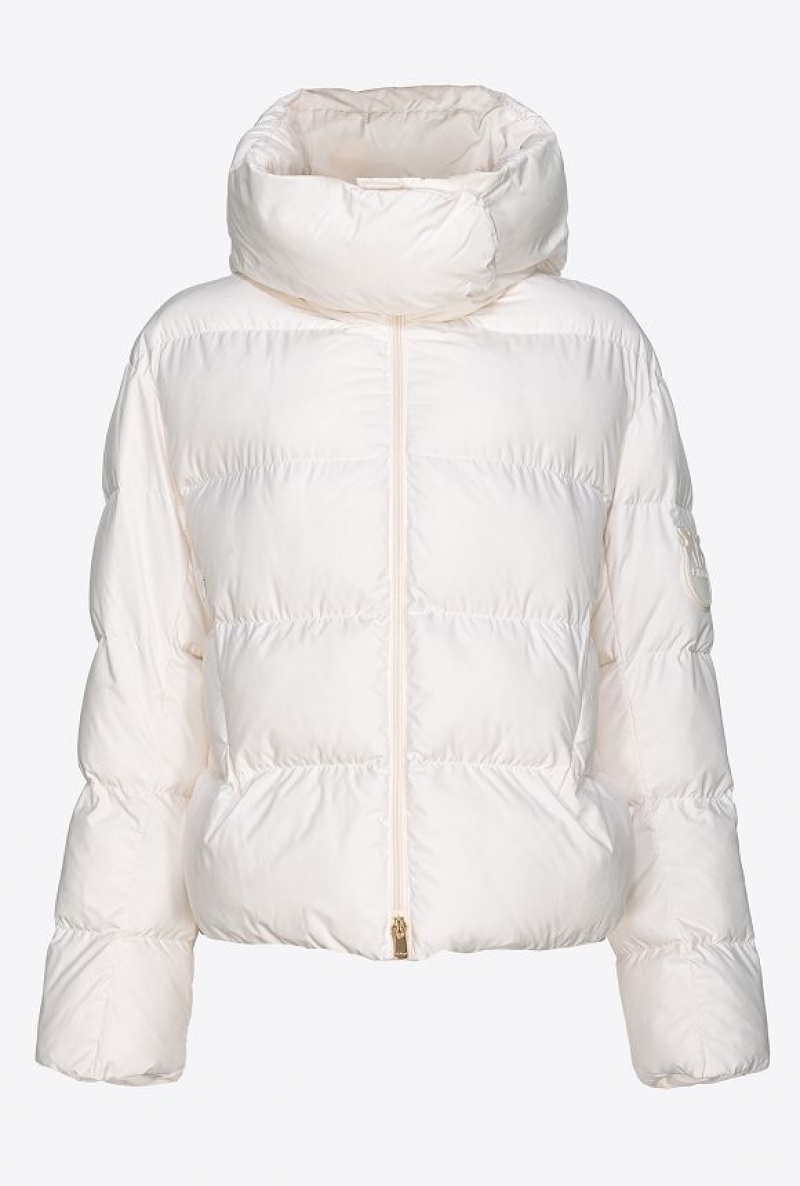 Pinko Technical Platene Jacket With Hood Bílé | SN-PKO33639