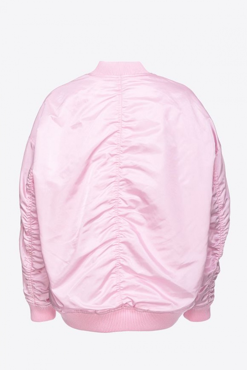 Pinko Technical Satin Bomber Jacket Růžové Fialové | SN-PKO33571