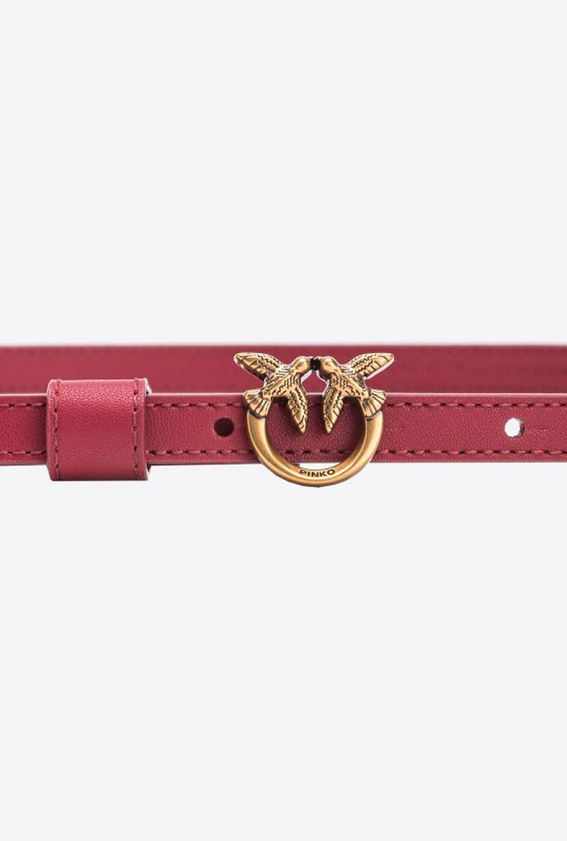 Pinko Thin Belt With Love Birds Přezkou 1cm Zlaté | SN-PKO34239