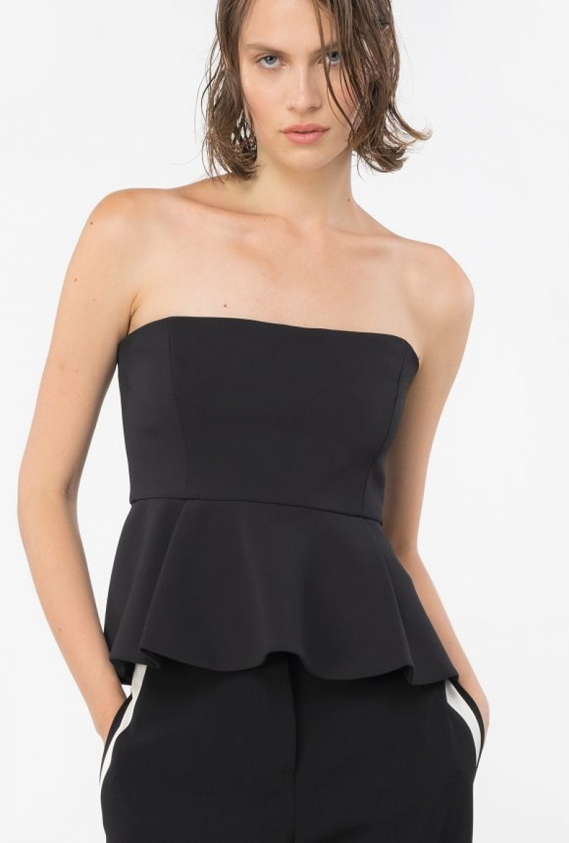 Pinko Top With Large Flounce At The Bottom Černé | SN-PKO33335