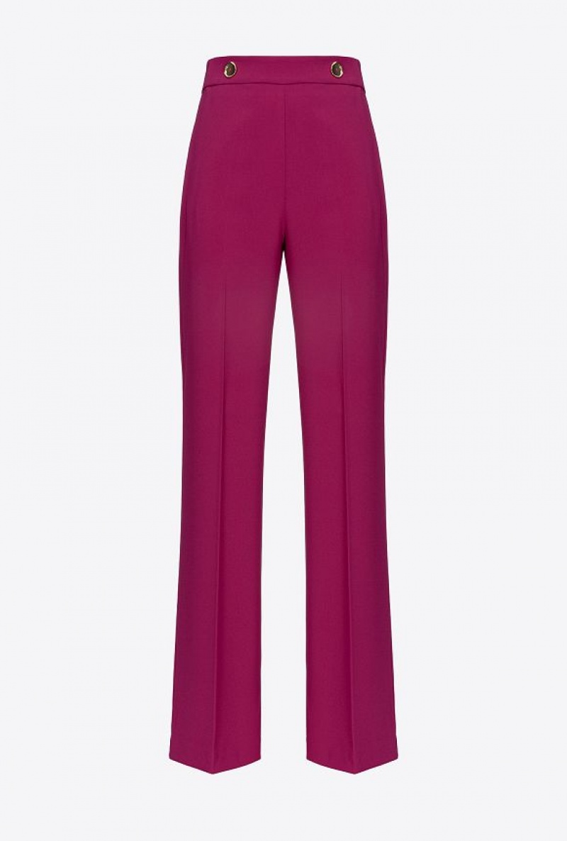 Pinko Trousers With Golden Buttons Fialové | SN-PKO33916