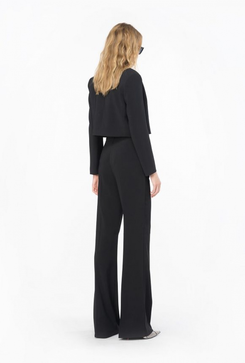 Pinko Trousers With Golden Buttons Černé | SN-PKO33964