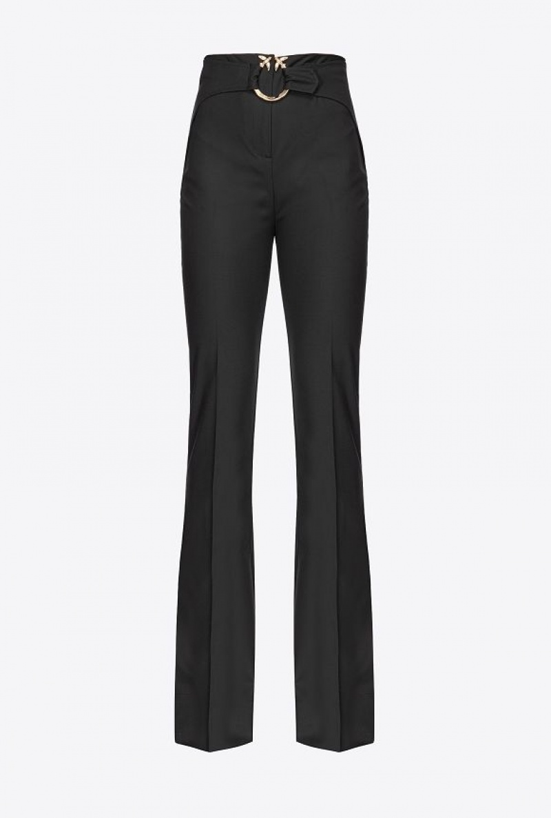 Pinko Trousers With Piercing Belt Černé | SN-PKO33960