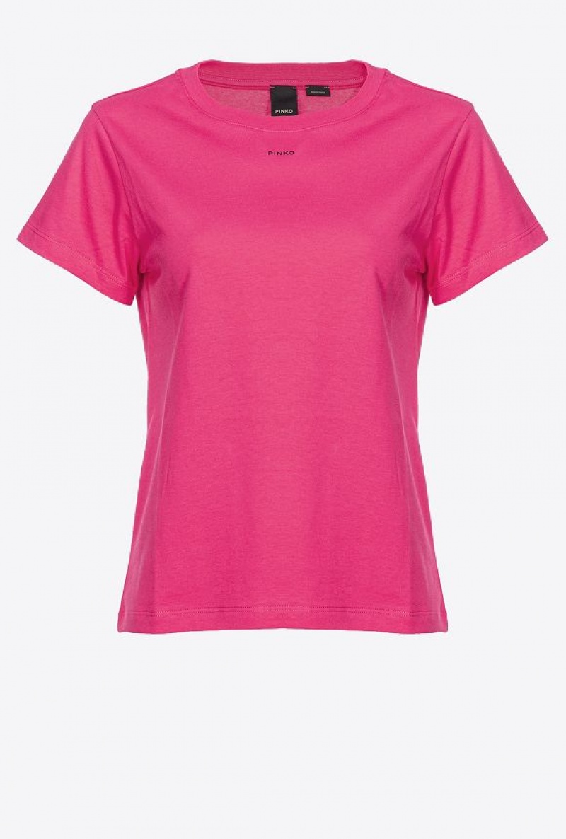 Pinko T-shirt With Micro Logo Růžové | SN-PKO33264